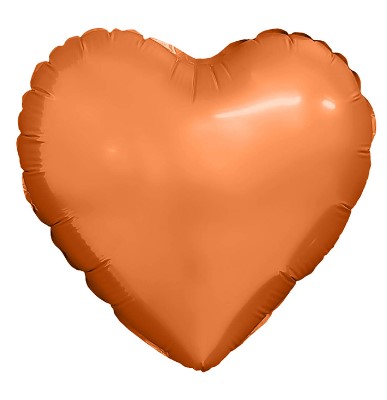 Сердце Папайя  фольгированный шар 23 см
