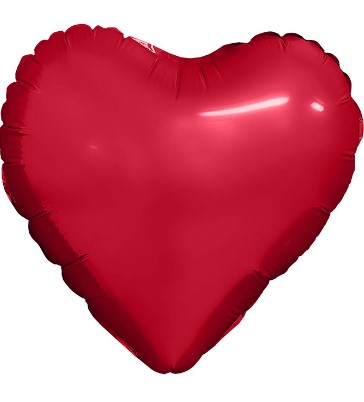 Сердце Красный , фольгированный шар 23см