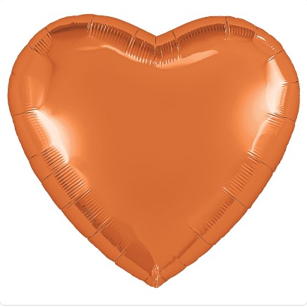 Сердце Папайя, фольгированный шар 48см