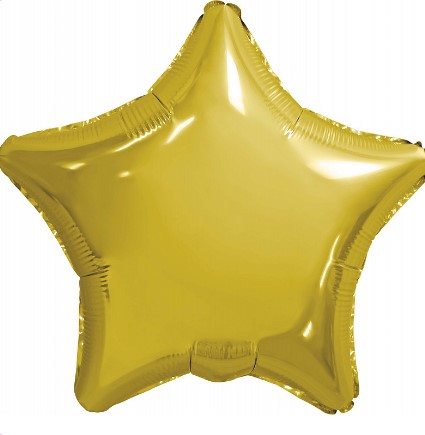 Звезда-мини  Золото , фольгированный шар 10см