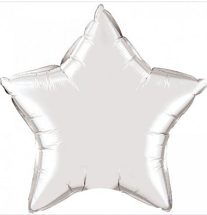 Звезда -мини  Серебро, фольгированный шар 10см