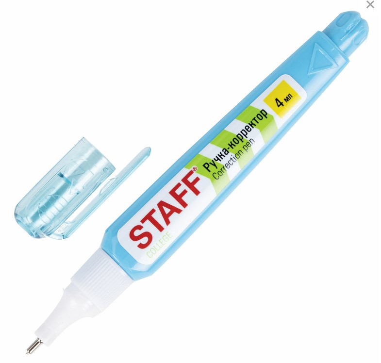 Ручка-корректор STAFF "College", 4 мл, металлический наконечник